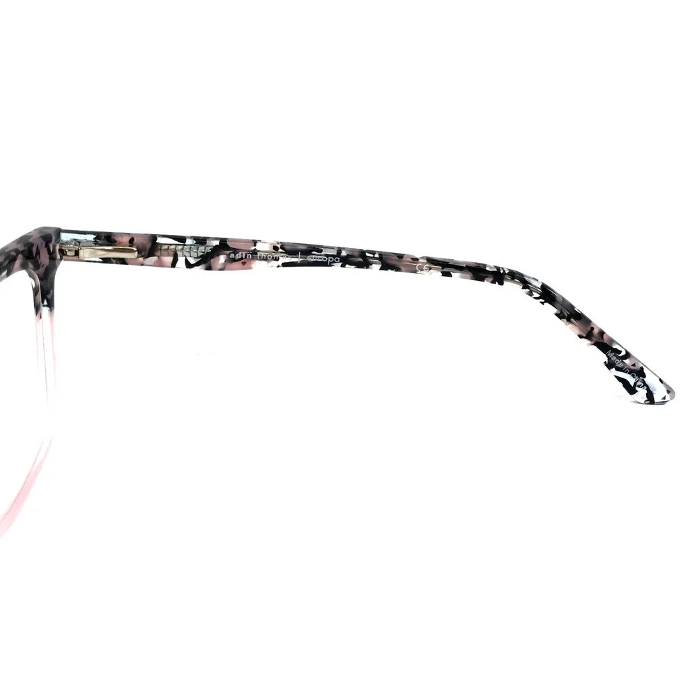 Adin Thomas Eyeglasses Frames AT-580 C1 Ice Pink Black Marbled 52-17-140